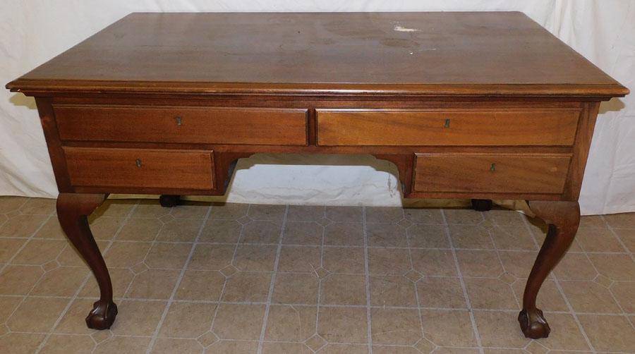 Mahogany Chippendale Desk: Mahogany Chippendale Desk. 54" W 30 3/4" D 30 1/4" H