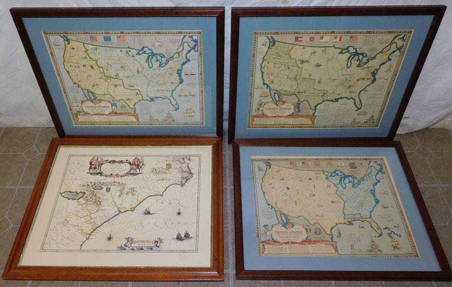 Lot 4 Framed Maps (1 of 10)