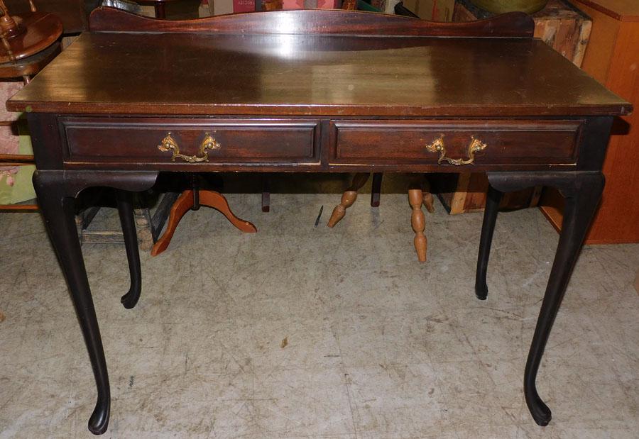 Mahogany 2 Drawer Queen Ann Ladies Desk (1 of 3)