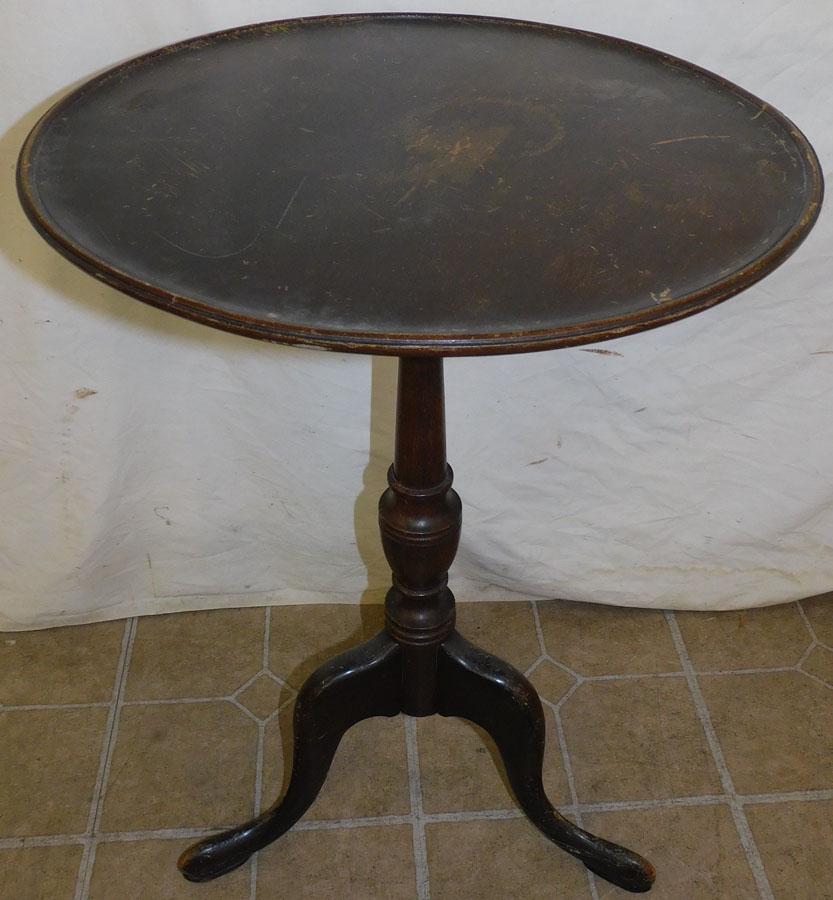 Mahogany Dish Top Queen Anne Candle Stand (1 of 2)