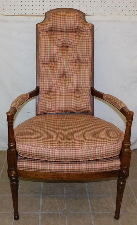 Walnut Upholstered Arm Chair (1 of 3)