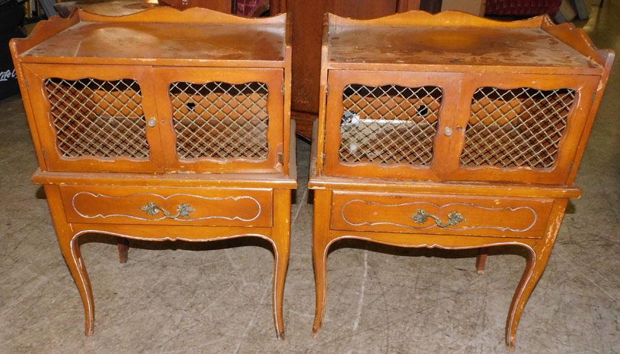 Pair Cherry French Provincial Night Stands (As Is) (1 of 6)