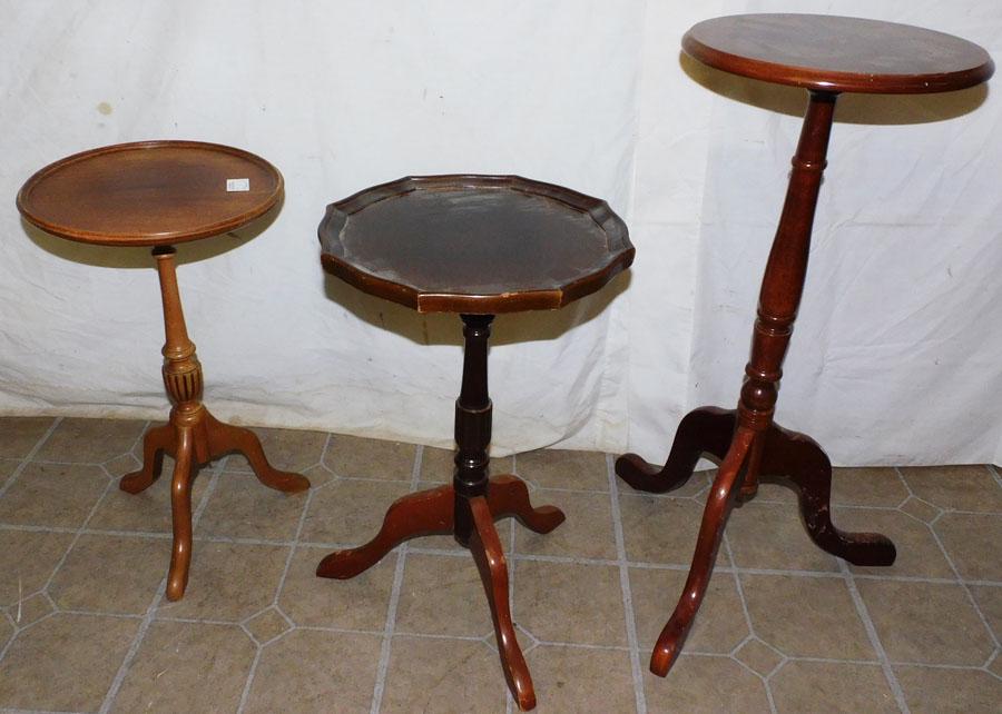 Lot 2 Mahogany Whiskey Stands & Plant Stand (1 of 2)