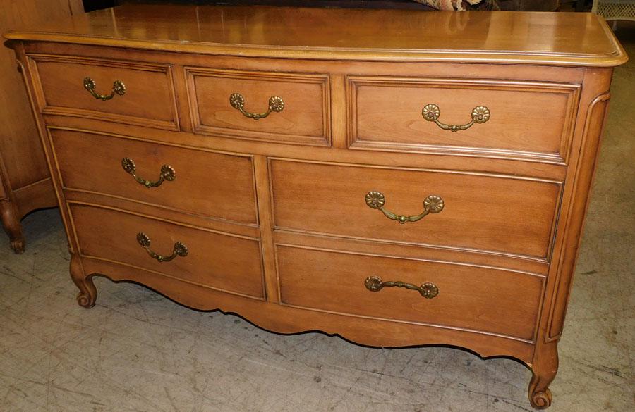 French Provincial Cherry 7 Drawer Dresser By Century (1 of 4)