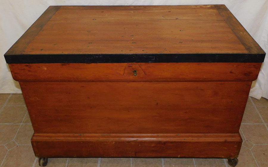 Antique Walnut Tool Chest W/ Brass Handles (1 of 4)