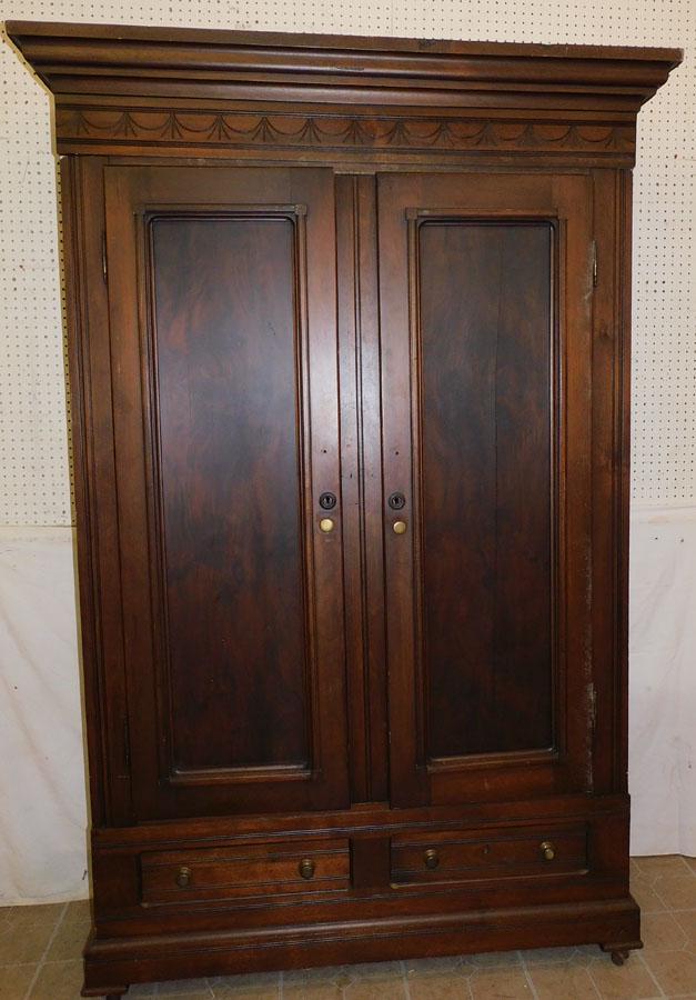 Victorian Walnut Wardrobe (1 of 3)