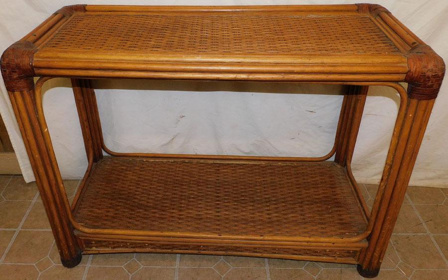 Two Tier Rattan Console (1 of 2)
