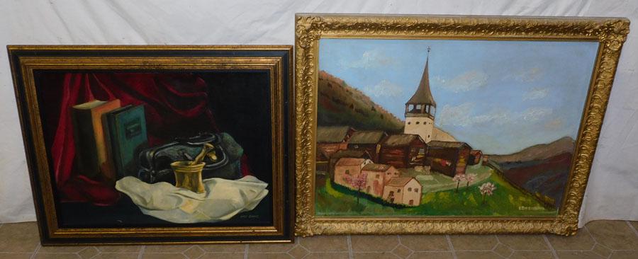 OOC Still Life - Signed  & OOB Church Scene - Signed (1 of 7)