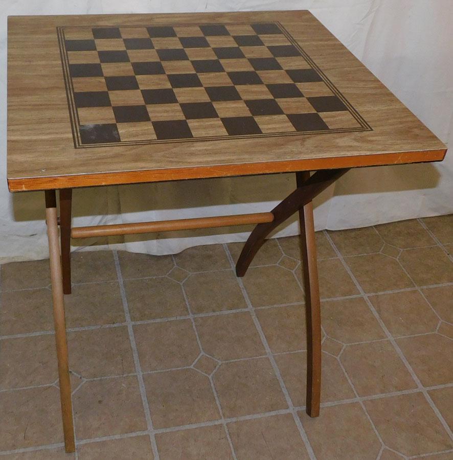 Checker Board Top Folding Table: Checker Board Top Folding Table. 24" W 22" D 27" H