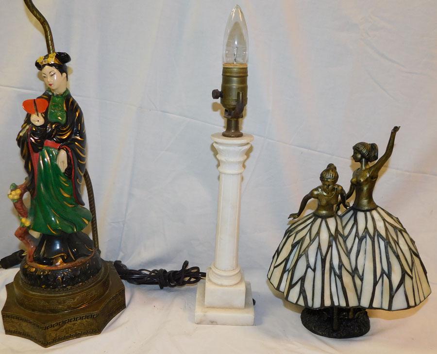 Stain Glass Lamp, Oriental Lamp, Alabaster Lamp (1 of 4)