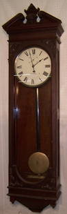 Seth Thomas wall clock, time only.: Seth Thomas wall clock, time only. Jewelers movement w/ deadbeat escapement. 20" wide x 77" tall.