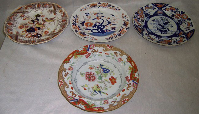 (4) ironstone pieces, 3 plates and 1 bowl.: (4) ironstone pieces, 3 plates and 1 bowl. All approximately 10" in diameter.