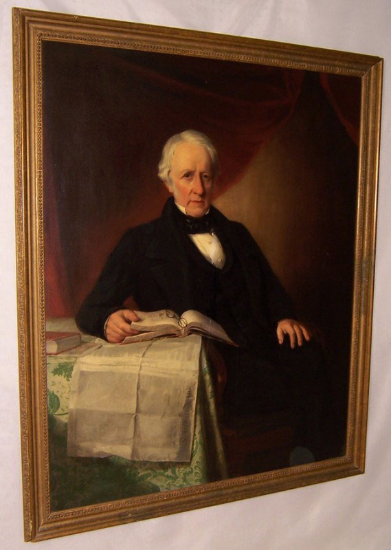 Oil on canvas portrait of gentleman: Oil on canvas portrait of gentleman from local Raleigh estate. Original price $6500.00 45" x54"