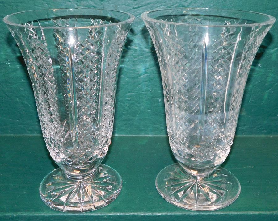 Pair of Signed Waterford Crystal Vases (1 of 3)