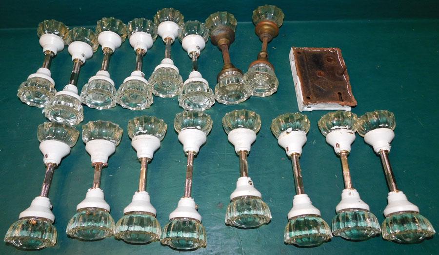 Lot of 17 Glass Door Knobs & Antique Lock (1 of 3)