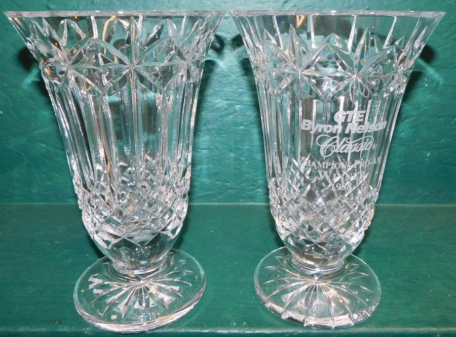 Pr Signed Waterford Vases, (1 is a Trophy Presentation) (1 of 3)