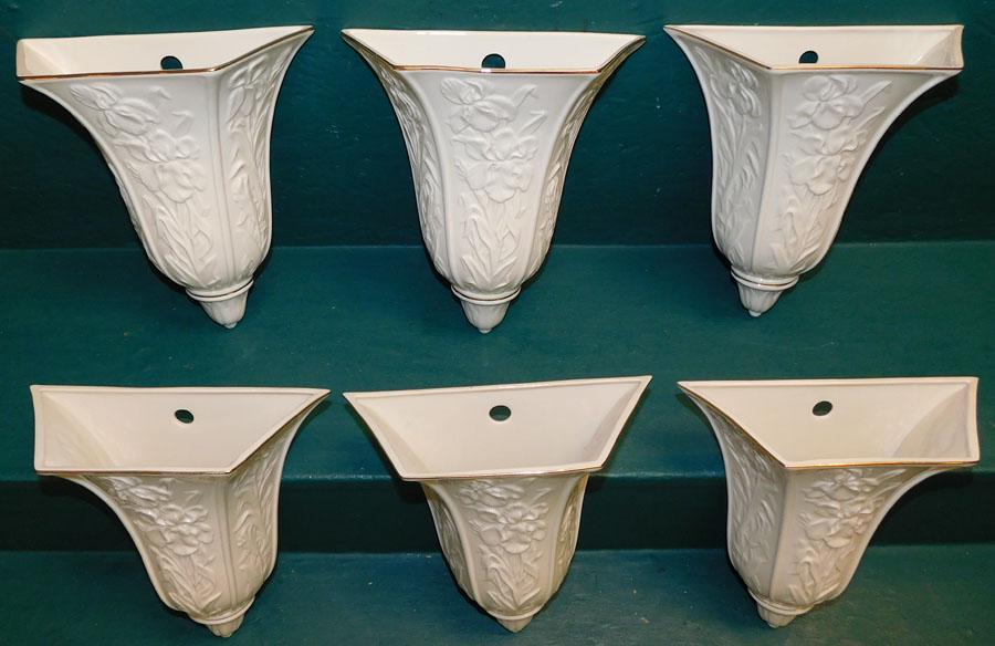 6 Lenox Porcelain Wall Pockets (1 of 4)