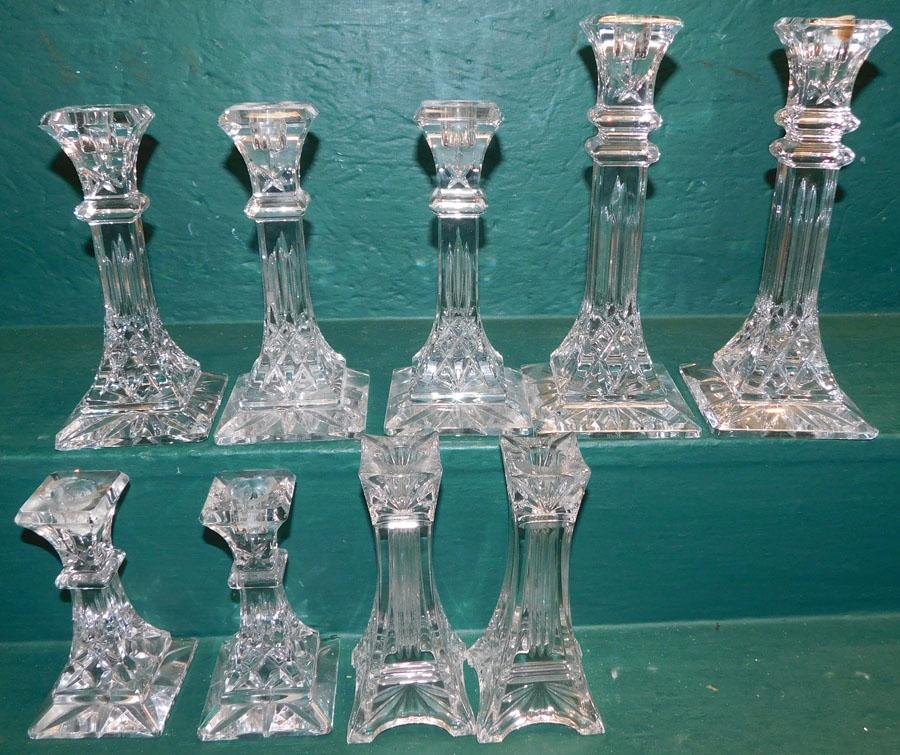 9 Signed Waterford Crystal Candlesticks (1 of 3)