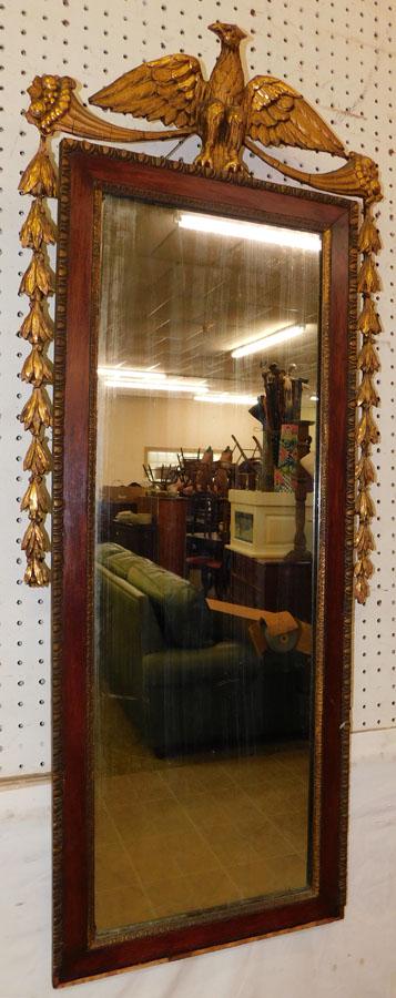 19th C Mahogany & Gilt Eagle Crest Mirror (1 of 5)