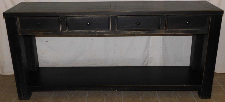 Modern Distressed Sofa Table with 4 Drawers (1 of 7)