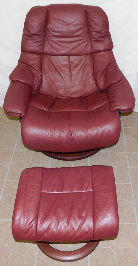 Leather MCM Recliner & Ottoman by Ekornes (1 of 4)