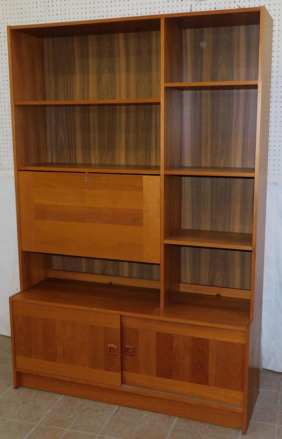 Danish Teakwood Bookcase w/ Dropfront Writing Compart. (1 of 8)