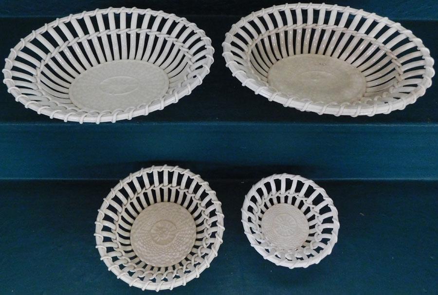 4 Rope Turned Graduated Porcelain Wedgwood Baskets (1 of 7)
