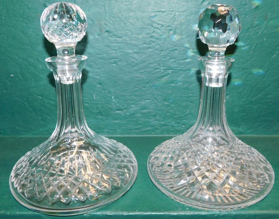 2 Signed Waterford Crystal Ship Decanters (0293) on Feb 21, 2022