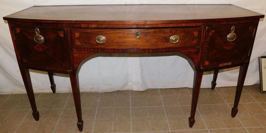 19th C Mahogany Conch Shell Inlaid Sideboard (1 of 13)