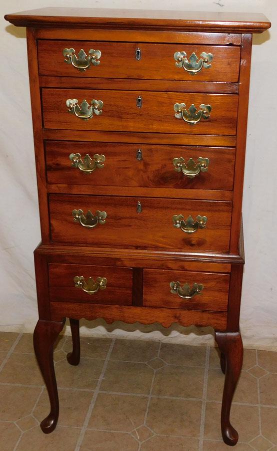 2 Pc Diminutive Cabinet Made Wal Highboy Silver Chest (1 of 4)