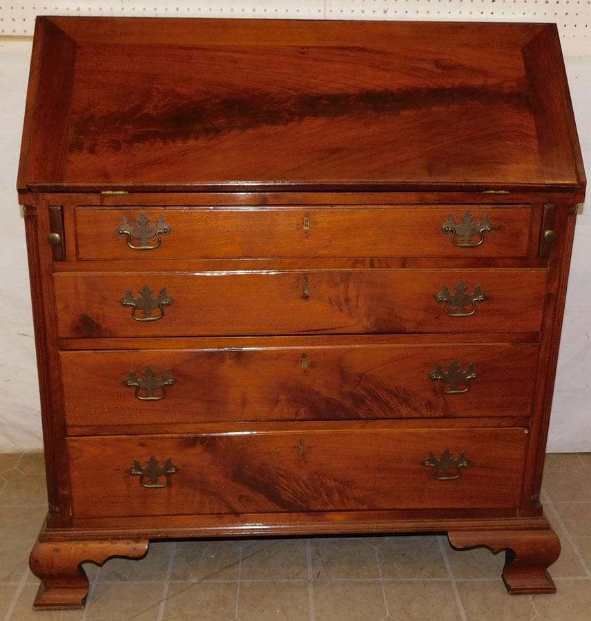 19th C Walnut PA Slant Front Desk with Fluted Columns (1 of 11)