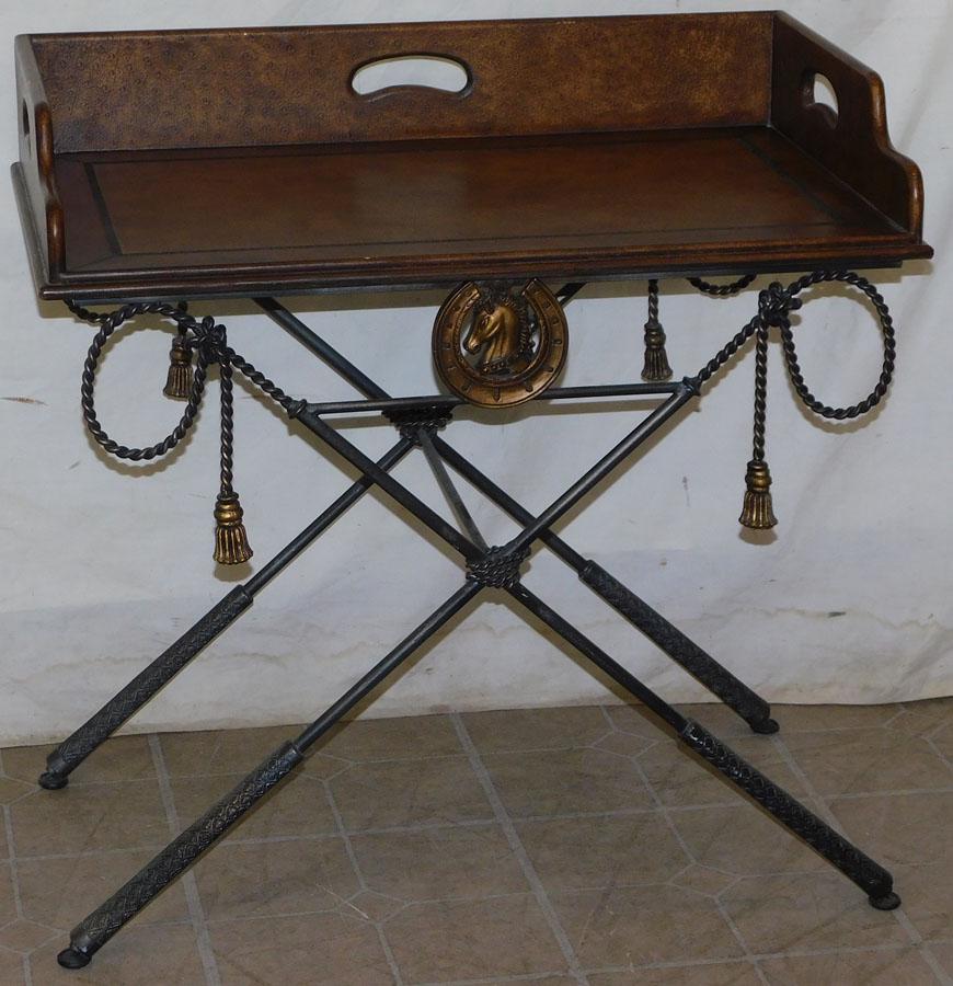 Unsigned Maitland Smith Equestrian Butler Tray Stand on (1 of 6)