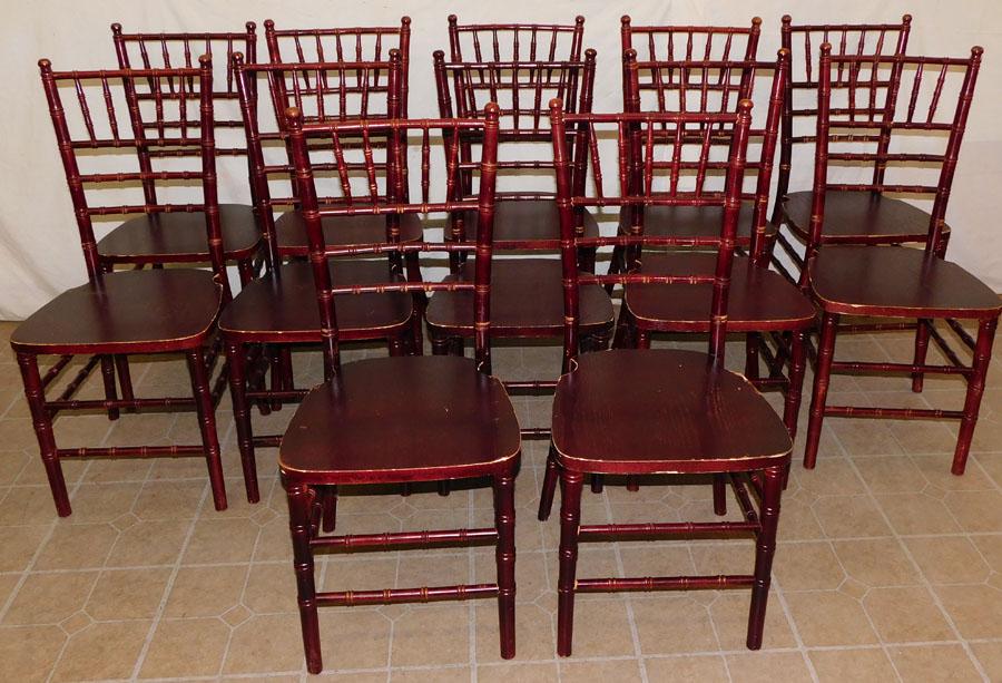 Set of 12 Faux Bamboo Dining Side Chairs (1 of 4)