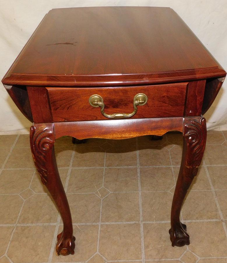 Cherry 1 Dr Pembroke Table w Claw Feet by PA House (1 of 5)