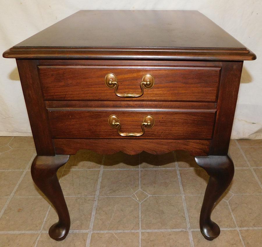 Cherry QA 2 Drawer End Table by Henkel Harris (1 of 4)