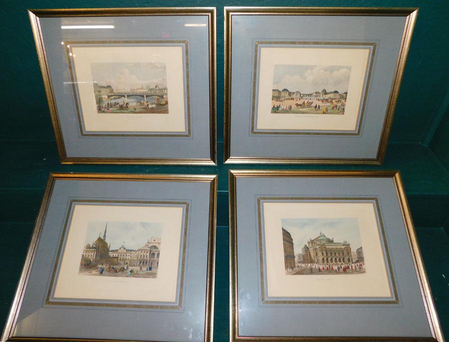4 Hand Colored French Engravings (1 of 8)