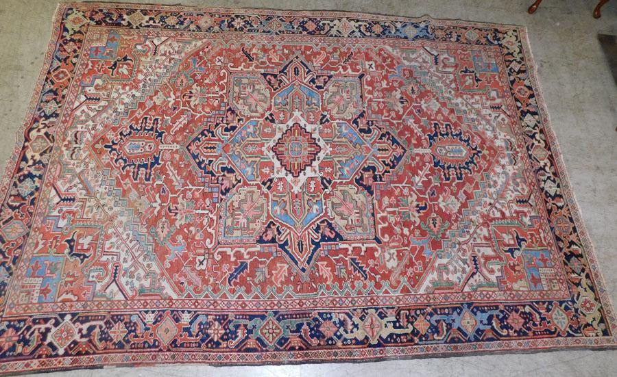 Antique 7' 6" x 11' 3" Handmade Oriental Wool Rug (1 of 4)