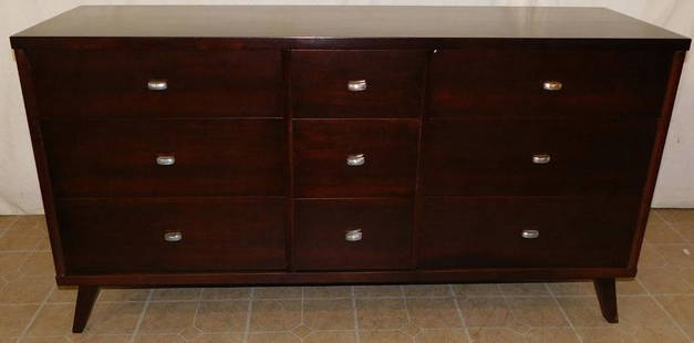 MCM Walnut 9 Drawer Credenza: MCM Walnut 9 Drawer Credenza . 60 1/4" W 18 1/4" D 32 1/2" H