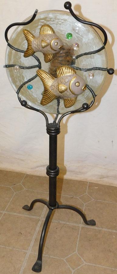 Glass & Wrought Iron Candle Stand (1 of 3)