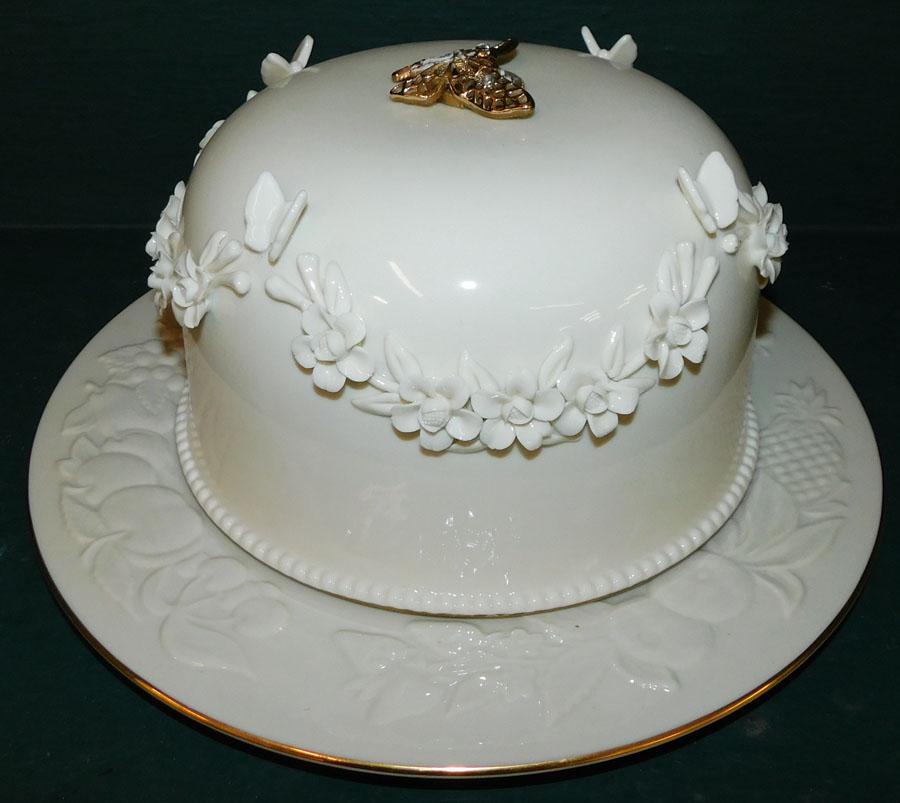 Lenox Porcelain Cake Plate (Butterfly Finial As Is) (1 of 5)