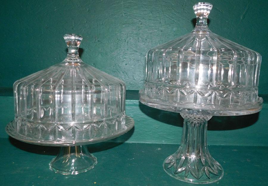 Lot 2 Pressed Glass Covered Cake Stands (1 of 3)