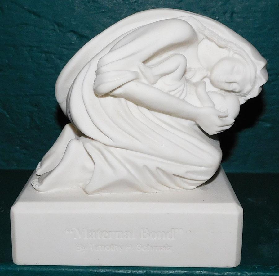 Timothy Schmalz Alabaster Statue "Maternal Bond": Timothy Schmalz Alabaster Statue "Maternal Bond". 7 1/4" H