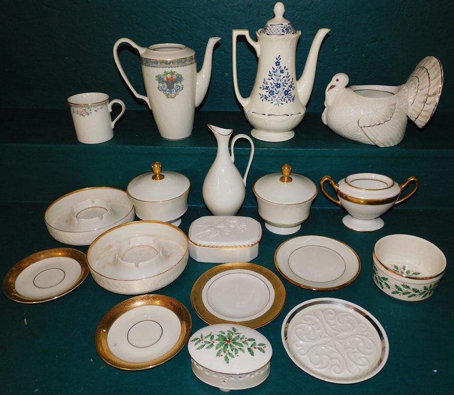 18 Pc Lenox Porcelain: 18 Pc Lenox Porcelain . 11" H - Tallest