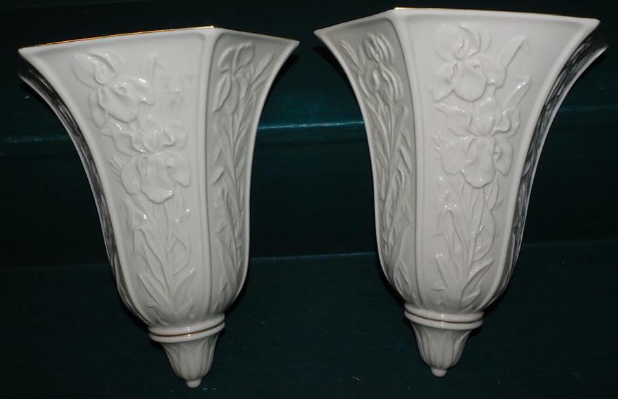 Pair Lenox Porcelain Wall Pockets (1 of 4)