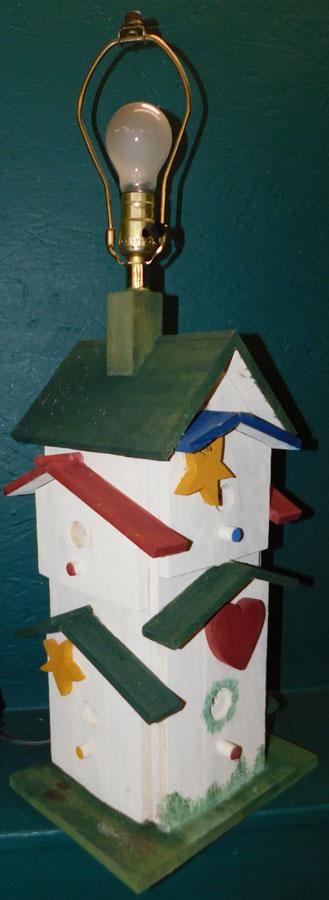 Painted Bird House Lamp (1 of 3)