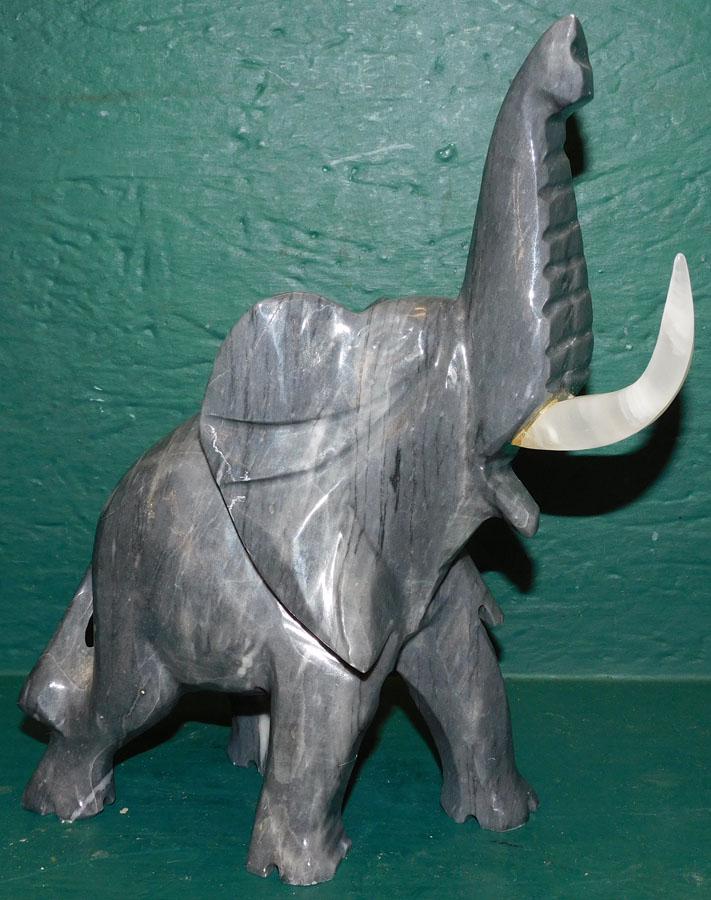 Marble Carved Elephant Figurine (1 of 2)