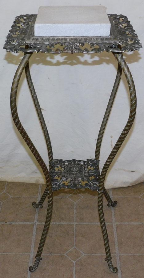 Victorian Marble Top Metal Plant Stand (1 of 3)