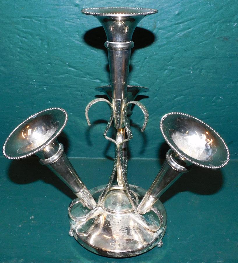 Silver Plate Epergne: Silver Plate Epergne. 11" H