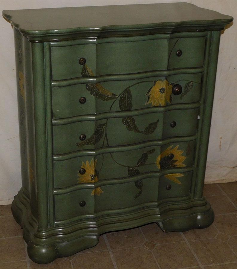 Paint Decorated 5 Drawer Chest (1 of 4)