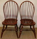 Pair Windsor Style Side Chairs By Nichols & Stone